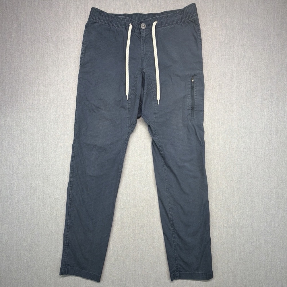 Vuori Ripstop Climber Pants Mens Medium Blue Cotton Stretch Drawstring Travel